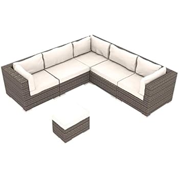 Amazon De Artelia Radomi M Rattan Ecklounge Gartenmobel Set Fur Garten Balkon Wintergarten Und Terrasse Sitzgruppe Couch Natur