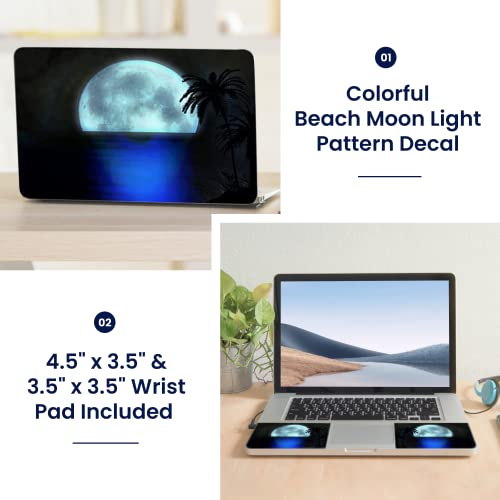 Image of LSS Laptop 15 15.6 Skin Cover with Colorful Beach Moon Light Pattern for HP Dell Lenovo Apple Asus Acer Compaq - Fits 13.3 inch 14 inch 15.6 inch 16 inch (2 Wrist Pads Free)