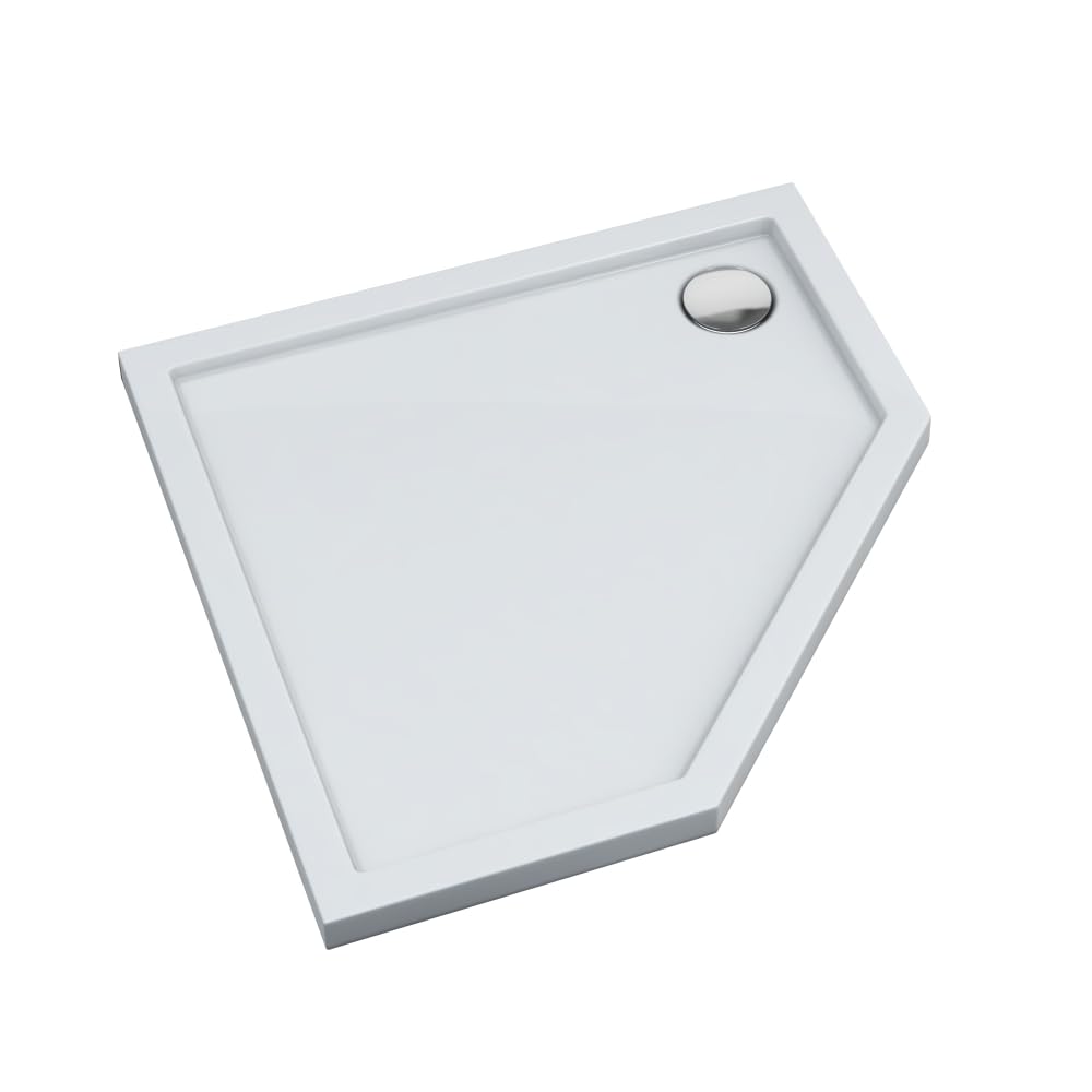 AQUABAD Duschwanne/Duschtasse | Basic Smooth White 90x90cm Fünfeck