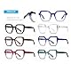 kachawoo Anti Blue Light Gläser Männer Frauen Big Frame Brillen TR90 Hexagonal Square Gläser Rahmen (transparent)