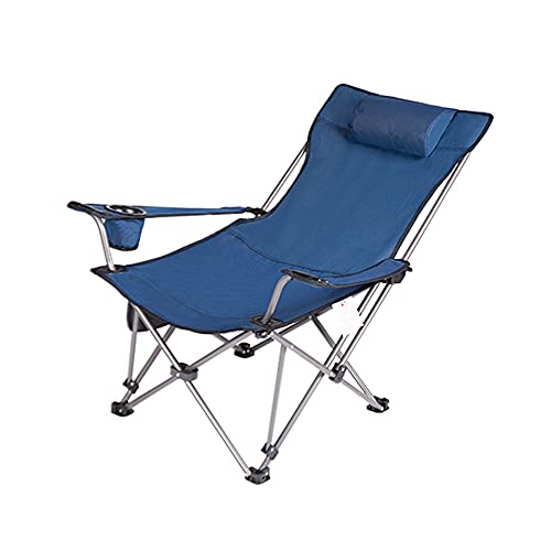 Silla Plegable al Aire Libre Silla Plegable portátil Respaldo Silla Plegable Silla de Playa reclinable de Ocio Silla de Pesca Azul Gris Verde Cover