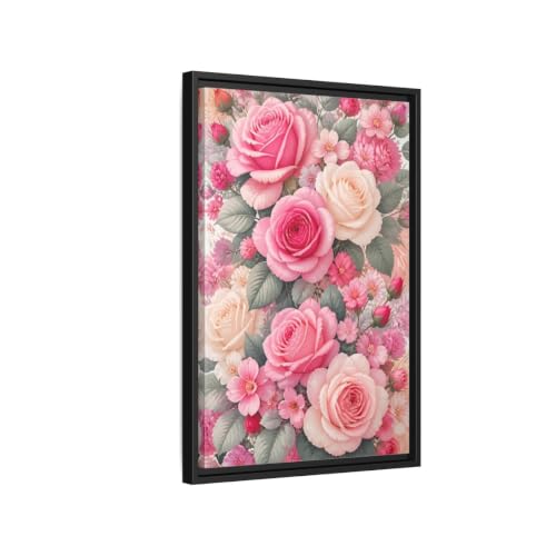 Tableau sur toile roses de 40x60 cm pour habiller un grand mur de salon vide