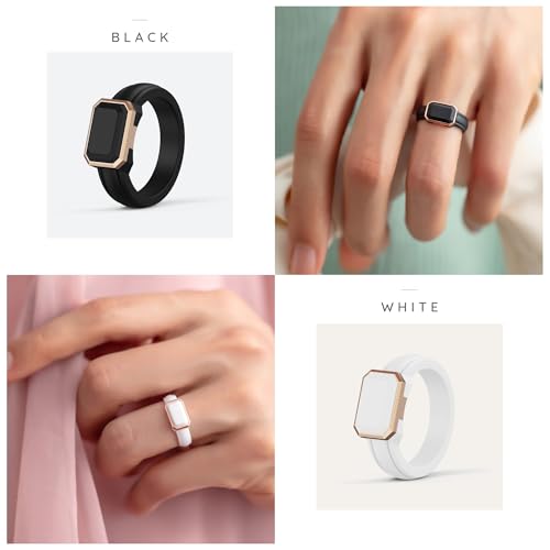 ThunderFit Trinity Stone Silicone Rings for Her - Faux Gemstone Rubber Wedding Engagement Bands for Women's, Variety Multipacks 1-33