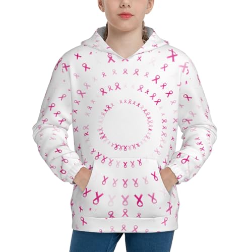 Breast Cancer Awareness (4) Kid Hoodies Boys Sweatshirts Girls Pullover with Pocket