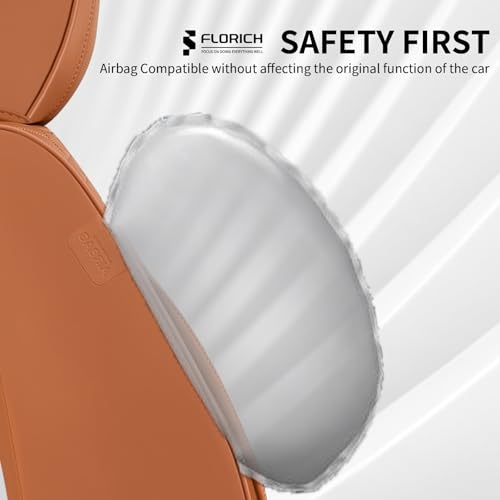 Image of FLORICH Car Seat Covers for Front Seats, Universal Seat Cushion 2 Seats, Car Seat Protector Waterproof, Premium Leather Automotive Seat Covers for Most Cars, Sedans, SUVs, and Trucks-Brown