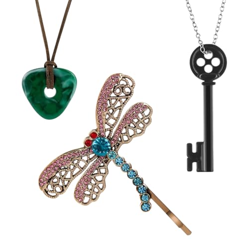 Ya en mundofriki.es: FrostyFlair Juego de Joyas de Disfraces, Collar de Ojos de Botón Piedra Clave, Clip de Libélula para Cosplay, Joyas para Halloween & Accesorios de Película, Regalo para Fans