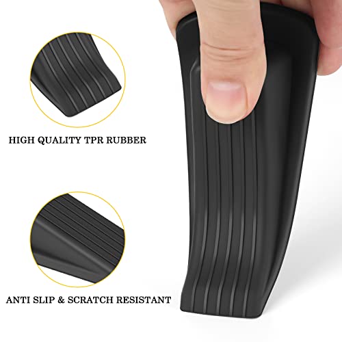 Door Stoppers, Door Stops For Bottom Of Door, Rubber Door Wedge For Tile, Concrete, Carpet, Wooden Floor (4 Pack, Black) #TOP1