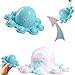 LORESJOY Flip Jouet Mignonne, Octopus Reversible, Pieuvre Réversible avec Porte-clés, Silicone Anti-Stress Pincez Sensorielle Toys pour adultes et enfants