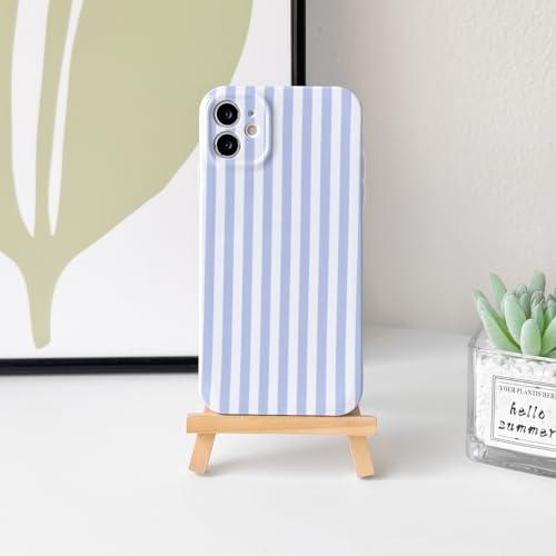 Lovmooful Compatible for iPhone 12 Case Cute Aesthetics Color Silm Striped with Glossy Film Design for Girls Women Soft TPU Shockproof More Protective Girly for iPhone 12 Case-Blue by Lovmooful - Used condition - Image 2