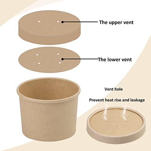 BUOKKON 25 Pack Ice Cream Containers, Soup Containers with Lids, Disposable Cups with Lids - Image 4