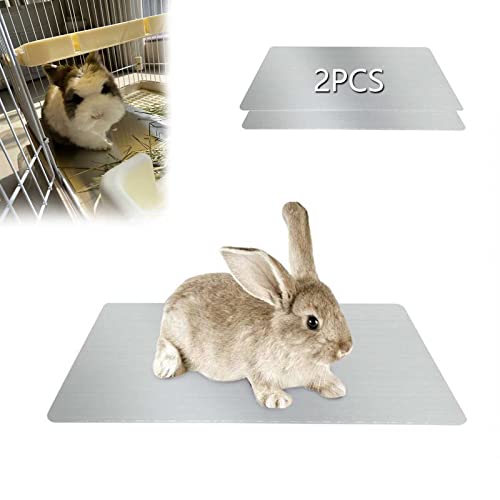 Image of Rabbit Cooling Pad, 2PCS Hamster Cooling Pad Pet Cooling Mat for Rabbit Bunny Hamster Guinea Pig & Other Small Pets Stay Cool This Summer - Bite Resistance Pet Cool Plate Ice Bed
