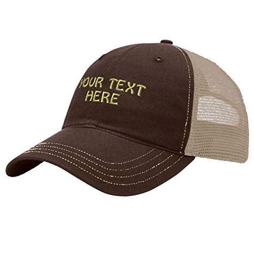 Richardson Soft Trucker Hat Custom Hat Personalized Text Cotton Dad Hats for Men & Women Snapback Brown Khaki