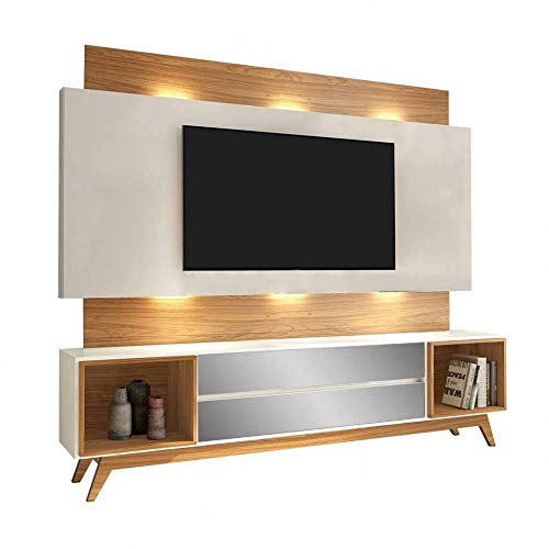 Rack com Painel para Tv 58 Polegadas com Led 220 cm Off White e Freijo