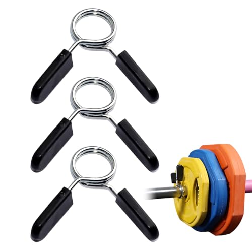 3 Piezas Abrazadera para barra Cierre para barra,Barra para pesas de disco,Abrazaderas Mancuernas 25mm,Pinzas para Barra Cierre Bloqueadores para Mancuernas y Barra barra pesas barra gym