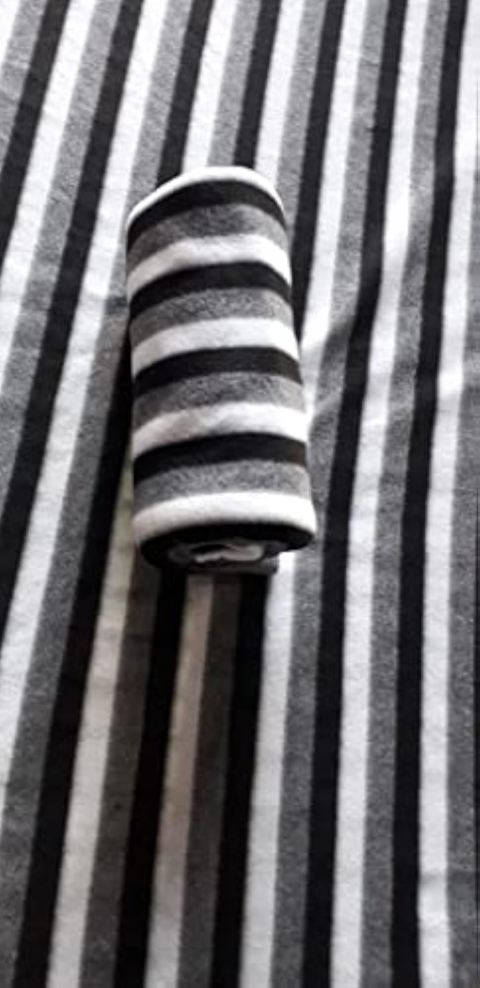 Polar Fleece Double Bed Blanket, Black and Grey