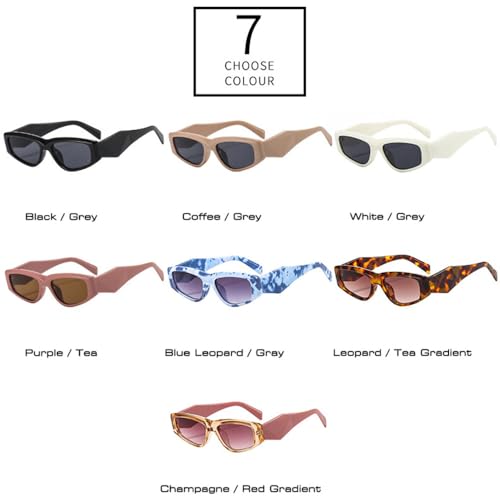 Lunettes de soleil rétro œil de chat au design irrégulier unique et finitions léopard