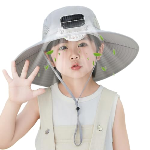 Sombrero de ventilador con energía solar: tapa de sol de enfriamiento con mini ventilador incorporado, tapa de flujo de aire solar manos libres | Sombrero de protección de verano al aire libre liviano