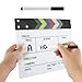 Acrylic Film Clapboard 10.5x11.7inches - Director Clapper Board with 2 Erasable Markers, Studio Clap Board for Film/Video/Photo Shoots, Classic Movie Prop Decor for Parties/Events