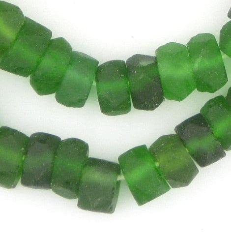Java Recycled Glass Beads - Full Strand of Faceted Bottle Glass Beads ...