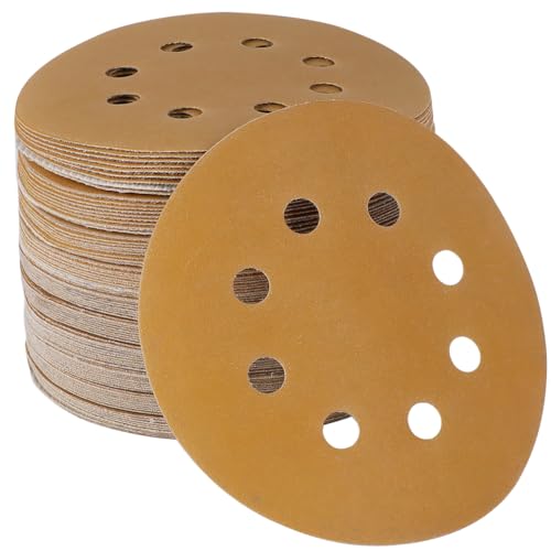 Mestool 5-Inch 8-Hole Hook and Loop Sanding Discs, Orbital Sander Sandpaper Discs, 100 Pieces Round Sandpaper Set, 400 Grit