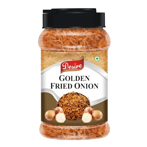 Image of Desire Golden Fried Onion (Birista) 250 Gram Jar |Crispy Pyaz Flakes | Ready-to-Use for Biryani, Gravies, & Indian Curries