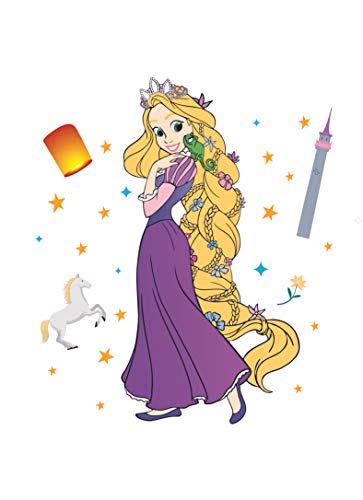 Vinilo decorativo pared Princesa Rapunzel 21x20 pulg miniatura 1