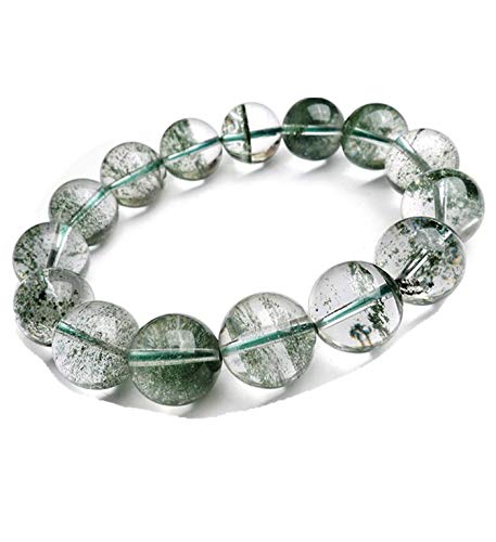 Quartz vert naturel : Bracelet de perles rondes 14mm d'exception pour poignet
