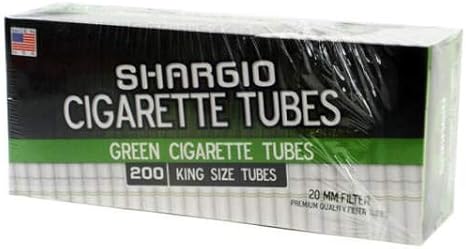 Shargio Green Menthol King-Size High Quality Stunning Filter Tubes 200ct Contains Amazing Taste  with - Pack of 3