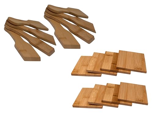 hausleben Raclette Zubehör 16er-Set | 8 Schaber + 8 Untersetzer |...