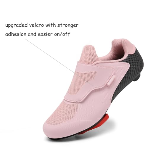 Image of Womens Cycling Shoes Compatible with Peloton Indoor Road Bike Riding Shoes Pre-Installed Delta Cleats Clip Outdoor Pedal