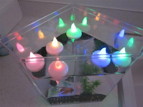 Theluckleds 6 pcs Multi-Color Changing autumoticlly LED Floating Candles battery operated for wedding, party etc
