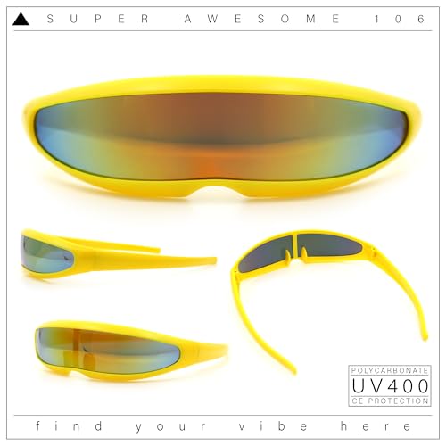 Image of SA106 Mirror Lens Monolens Cyclops Robotic Futuristic Sunglasses