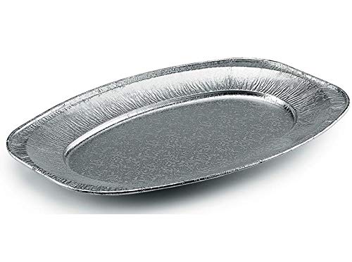 Alu Servierplatte V350G Servierplatte perfekte Aluschalen für Hochzeit,Oval,Einweg Servirplatte,Catering 351x243mm 805ml, Wunsch:100 Stück Cover
