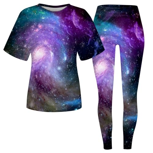 Combinaison pantalon à manches courtes imprimé ciel étoilé pour femme