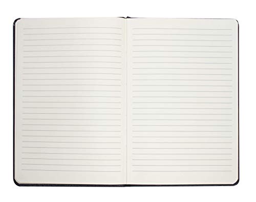 Caderno A5 Capa Dura Pu com Elástico - Preto Liso - Pautado, SL-190042