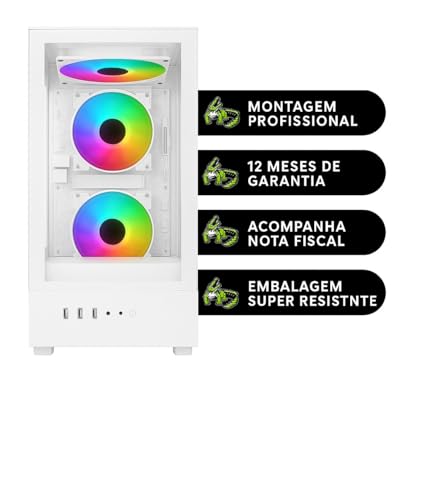 PC Gamer Branco White Completo Intel Core i5 Memoria Ram 16GB SSD 240GB Monitor HDMI Polegadas Kit G