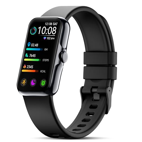 Health Fitness Tracker, Smart Watch with 24/7 Heart Rate and Blood Oxygen Monitor, Sleep Tracker with IP68 Waterproof, Activity Tracker Pedometer Step Counter for Women Men (Black)