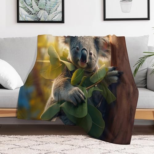 Couverture koala impression 3D grand format en polaire idée cadeau literie
