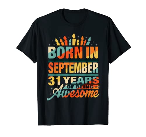 Septiembre 1990 31 años 31 cumpleaños regalo vela gráfico Camiseta