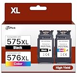 CanPick druckerpatronen 575 576 Multipack pg 575 XL 576 XL für Canon 575 Black 576 für Canon PIXMA TS3550i TR4755i TR4750i TR4751i TS3551i TS3750i TS3751i TS3752i TR4756i (575 Black, 576 Color) Hause