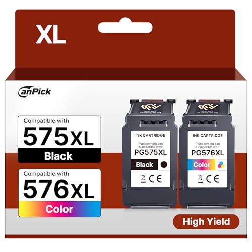 CanPick druckerpatronen 575 576 Multipack pg 575 XL 576 XL für Canon 575 Black 576 für Canon PIXMA TS3550i TR4755i TR4750i TR4751i TS3551i TS3750i TS3751i TS3752i TR4756i (575 Black, 576 Color) Hause