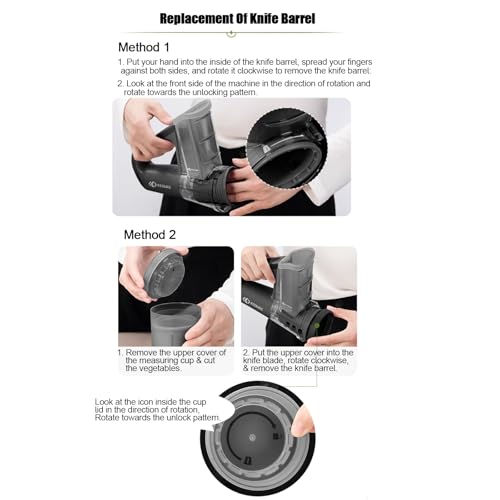 Handheld Vegetable Cutter Vegetable Slicer, Cordless Vegetable Chopper with 4 Blades, Use for Shaving Ice, Cucumber Potato Slicer, Electric Salad Maker for Onion, Cucumber, Carrot, Garlic Purple - Image 9