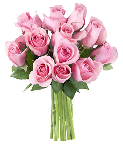 KaBloom-12 Pink Rose Bouquet, Flowers for Valentine, Mother's Day
