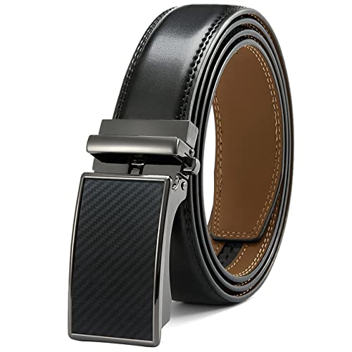 Ceinture en cuir pour hommes automatique en cuir véritable premium de 130cm