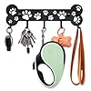 Dog Leash Holder – Unique Metal Wall Hanger With Bone and Paw Design – Pet Leash Hook and Key Organizer – Decorative Gift Idea for Dog Lovers