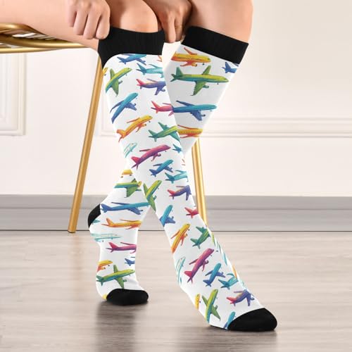 Image of Pigsaly Womens Compression Socks Yellow Stars Funny Brown Capybara Knee High Socks Athletic Tube Sock Outdoor Sport Socks