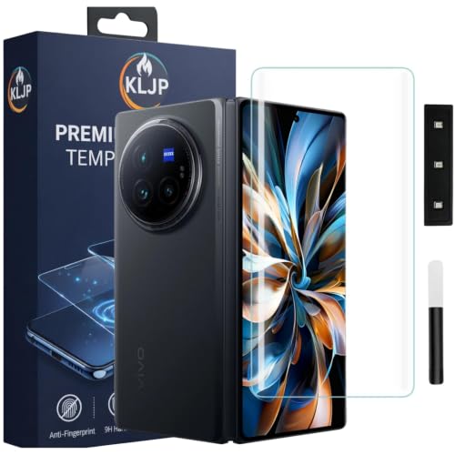 Image of Premium HD+ UV Tempered Glass Screen Protector For Vivo X Fold 3 Pro (Pack of 1) Full Adhesive UV Curved Screen Protector Case Friendly HD Clarity with installation kit
