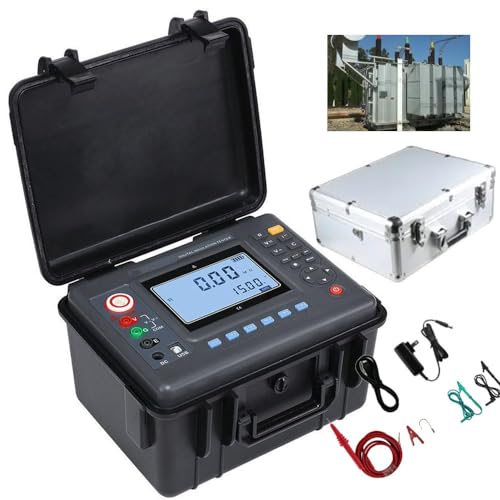 15 kV Insulation Tester Digital HV Insulation Tester Meter with Insulation Resistance 0.01M? to 50T? Resolution 0.01M? Voltage Range 0 to 750V Resolution 0.1V DC Current 0.1nA to 6mA Resolution 0.1nA