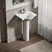 Kohler 5265-4-0 Veer Pedestal Bathroom Sink with 4-Inch Centerset Faucet Holes, 21-Inch, White