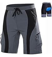 Hiauspor Men's-Mountain-Bike-Shorts-Padded-MTB-Cycling-Shorts-Loose-fit